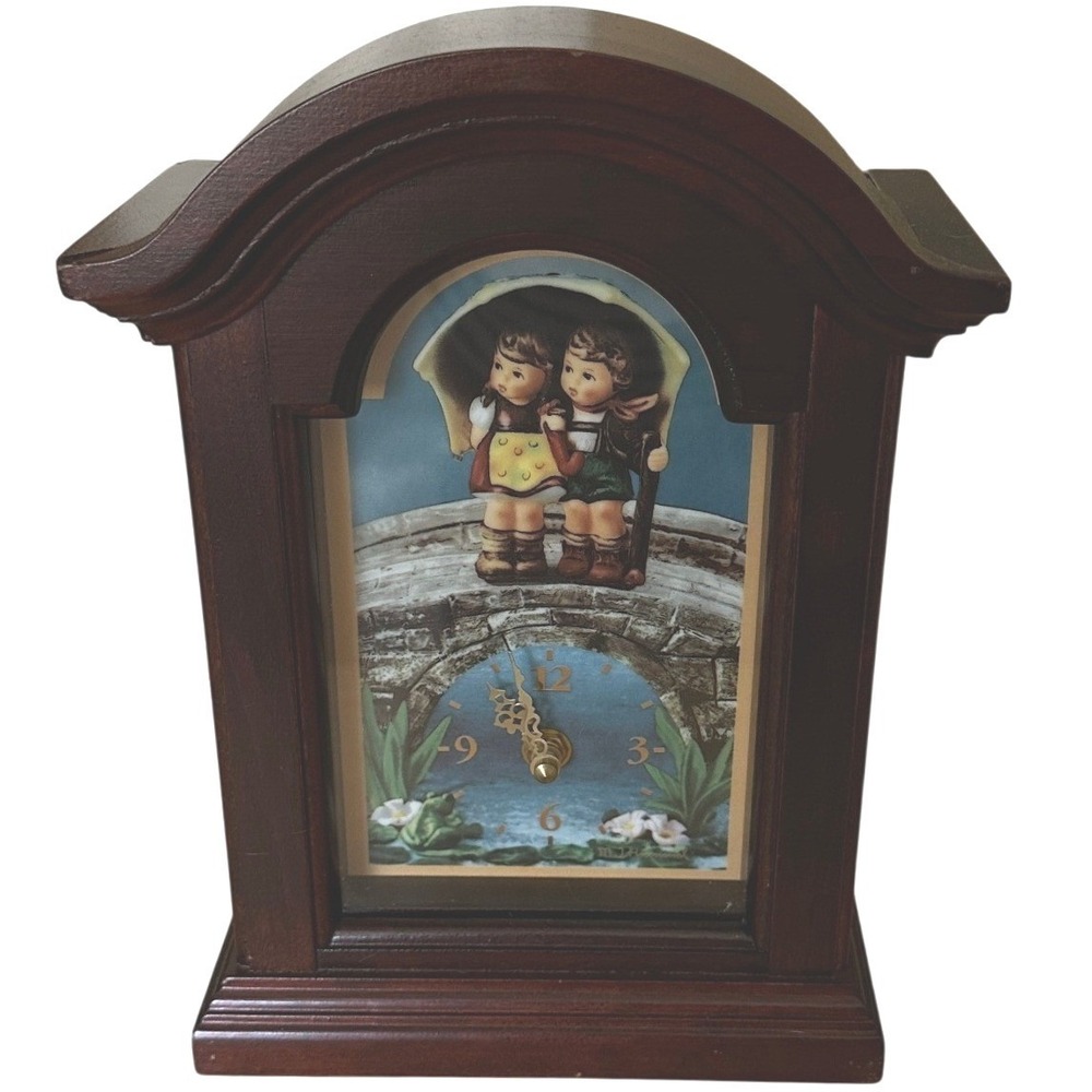 Vintage Danbury Mint Stormy Weather Mantel Clock Hummel Goebel 1991 Grandmacore